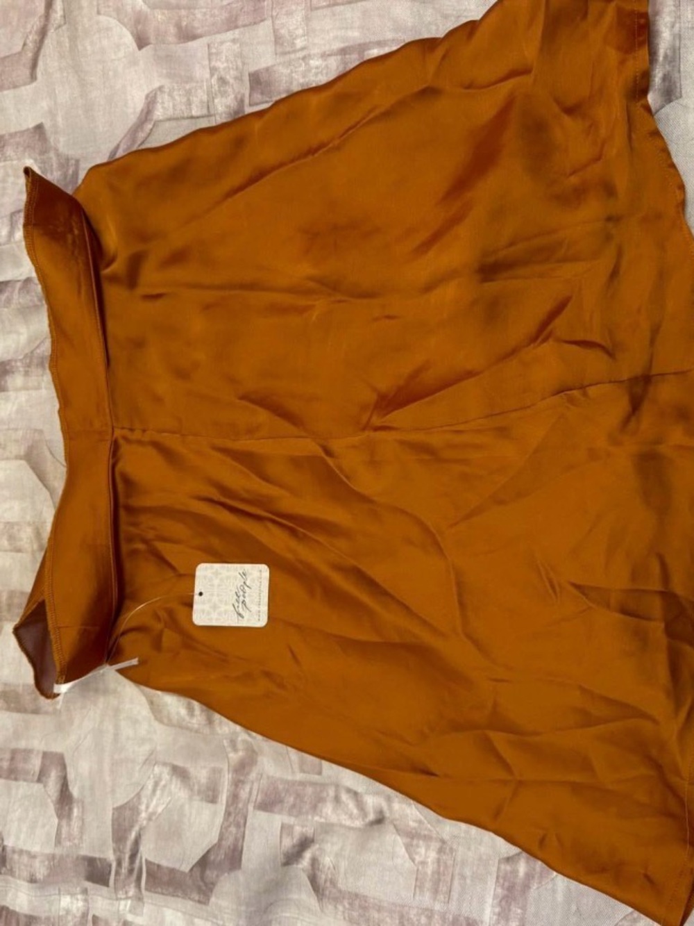 Free People (Golden Yellow Brown) Satin Skirt NEW